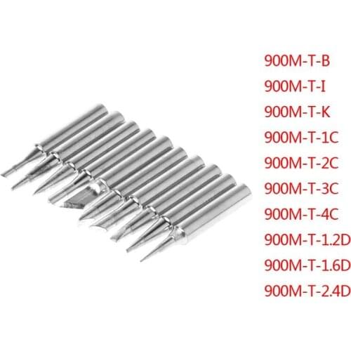 11 Pcs 900M-T Soldering Iron Tips Lead Free For Hakko 936 Lukey 852D 898d SAIKE Soldering Station Y51B