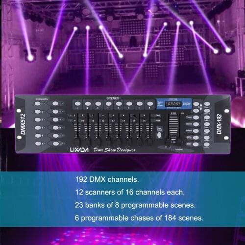 Lixada Disco Light Controller 192 Channels DMX512 Controller Console For Party DJ Stage Light KTV Bar Home Party Disco Disco