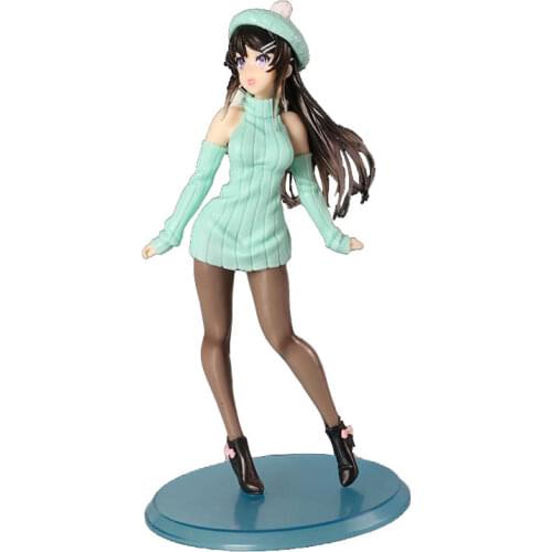 Rascal Does Not Dream of Bunny Girl Senpai Sakurajima Mai Winter Clothes Ver. PVC Anime Action Figure Model Collectible Toy Doll