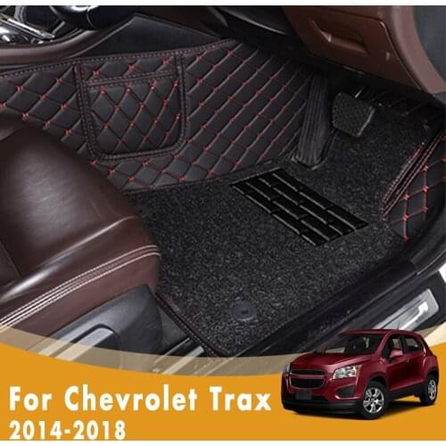 RHD Car Floor Mats For Chevrolet Trax 2018 2017 2016 2015 2014 Luxury Double Layer Wire Loop Custom Auto Rugs Automobile Carpet