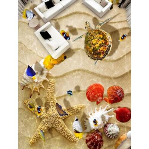 Customize 3d flooring Shell Turtle wall paper 3d self adhesive wallpaper Living room bedroom bathroom wallpaper for kids room