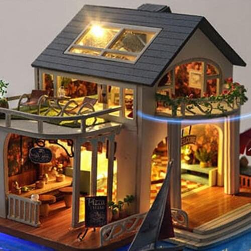 DIY Double Layers LED Light Dollhouse Manual Assembling Model Toy Birthday Gift