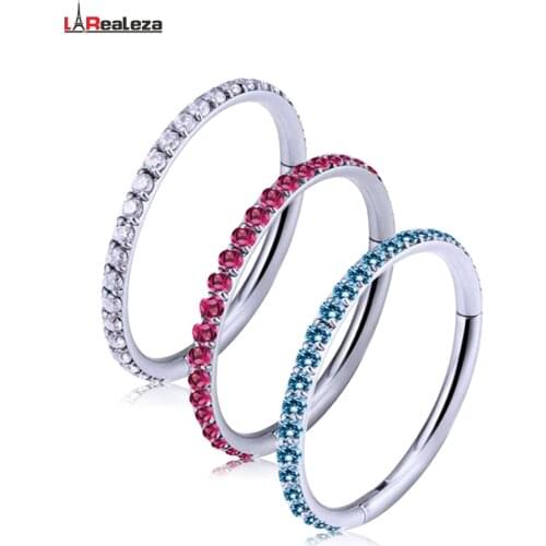 316L Stainless Steel Industrial Piercing Zircon Earring Circle Seamless Connection Nose Piercing Nariz Piercing Oreja Jewelry
