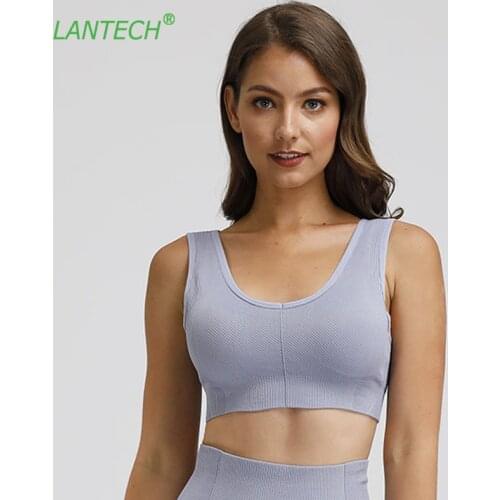 LANTECH Sports Bra Yoga Sportswear Push Up Running Top Training Women Fitness Gym Bra Seamless Workout Sportswear Activewear