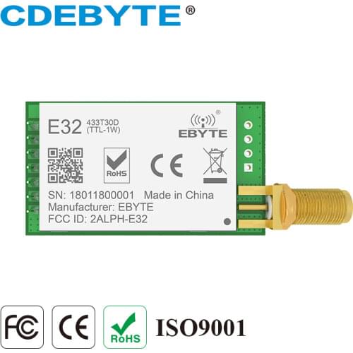 SX1278 Lora Long Range UART 433mhz 1W SMA Antenna IoT Uhf E32-433T30D-V2.0 Wireless Transceiver Transmitter Receiver Module