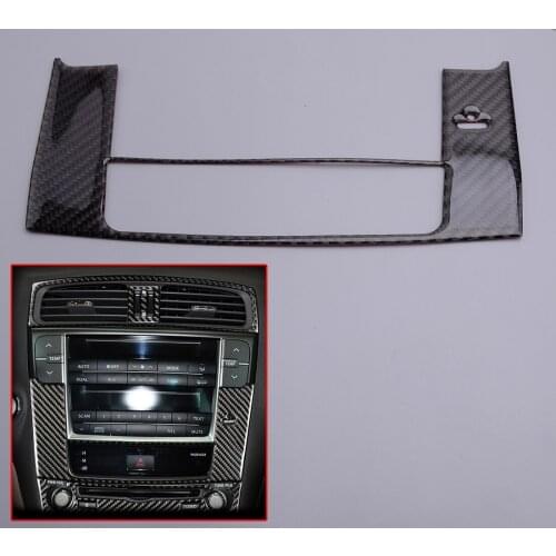 Carbon Fiber GPS Navigation Panel Trim Bezel Car Black Fit For Lexus IS250 IS300 IS350 2006 2007 2008 2009 2010 2011 2012 LHD