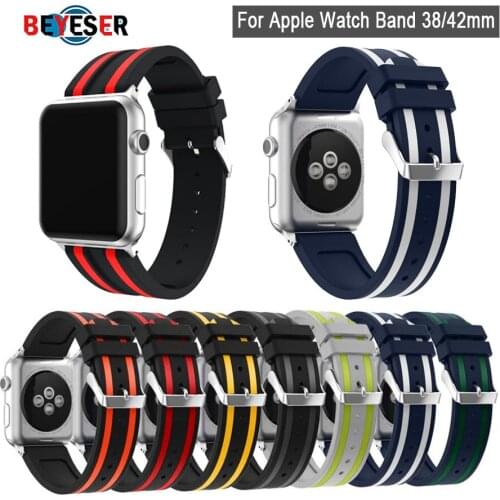 Colorful Sport Soft Silicone Band For Apple Watch Series 1 2 3 4 5 38mm 40mm 42mm 44mm Wrist Bracelet Strap Replacement Bands