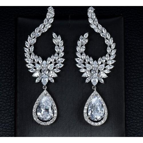 HIBRIDE Luxury Micro Pave U-Shape Zircon Earrings for Women High Quality Fashion Jewelry Party/wedding Earrings brincos E-826