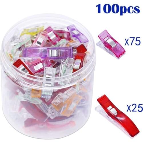 100PCS Sewing Clips Set Long Tail Quilting Garment Clips Colorful Plastic Clip for Sewing Quilting