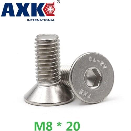 2021 Bolt Fastener Round Axk 5pcs 0395 Authentic 304 Stainless Steel Countersunk Head Flat Allen Screw Bolt M8 * 20