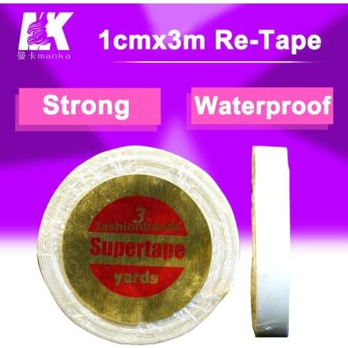 3rolls/lot White Color 1cm X 3m Hair Extension Adhesive Tape For Tape Hair, Toupees, Wigs/double Sided Tape