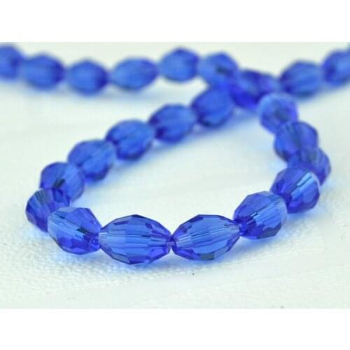 350pcs 8X10MM Oval-Shaped Crystal Beads Royal Blue Color Crystal Glass beads Faceted Oval Beads DIY Free Shipping