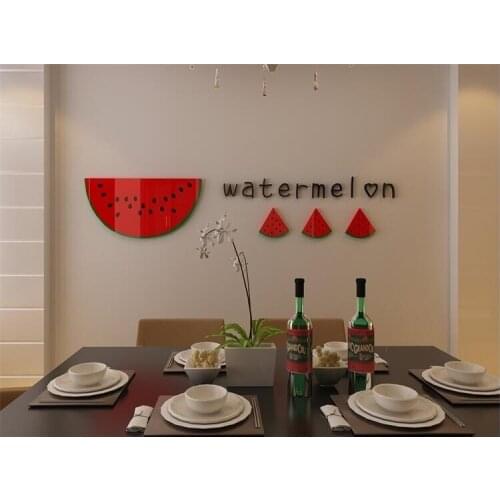 DIY 3D acrylic non-toxic watermelon art picture dining room wall sticker living room decoration home decor