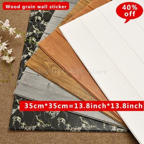 3D Wood Grain Wall Sticker Home Decor Foam Waterproof Wall Covering Self Adhesive Wallpaper For Living Room Bedroom Roof