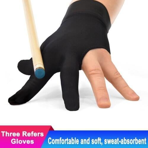 5pcs Three Finger Billiard Snooker Gloves Smooth Black Left Right Hand Pool Cue Gloves Biliardo Billard Sports Accessories