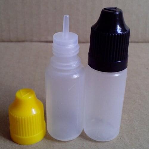 50pcs 10ml Empty Plastic Dropper Bottles With Multicolor Childproof Cap and Long Thin Tip e Liquid Needle Vail