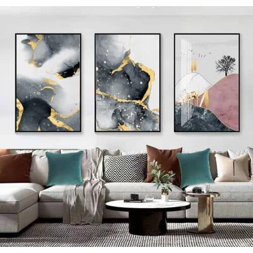 Abstract Golden Texture Nordic Poster And Prints Wall Art Canvas Living Room Decoration Wall Modern Mural
