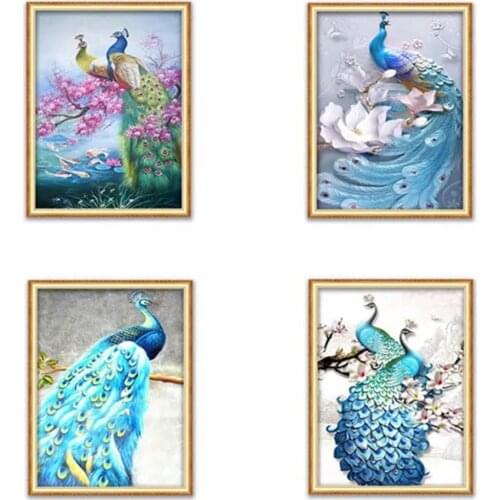 New 5D DIY Diamond Painting Animal Peacock Embroidery Rhinestone Cross Stitch Gift Home Office Decor Kids Adult Factory Direct