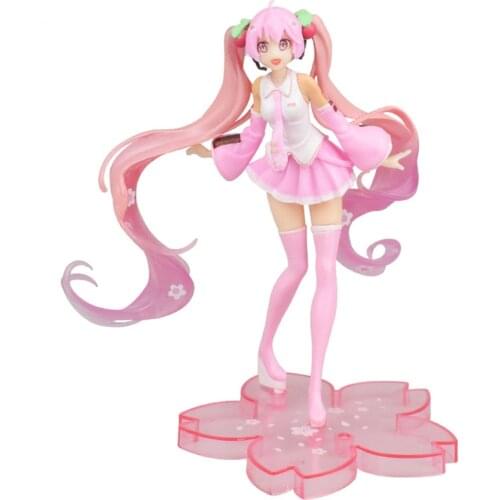 Anime Kawaii Beautiful Girl Pink Cherry Blossom Hatsune Miku Pvc Action Doll Model Moon Goddess Moon Rabbit Doll Gift Toy