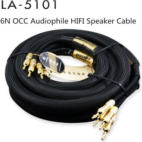 Choseal 6N OCC Audiophile HIFI Speaker Cable 24K gold-plated banana plug Top level Speaker Cable 25MMx2.5M LA-5101 Y