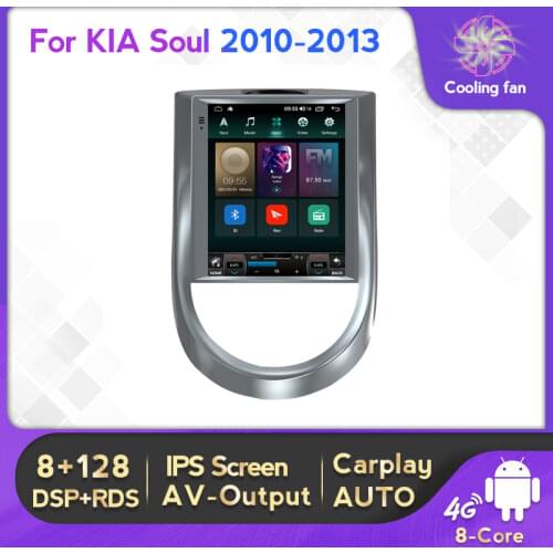 Android 11 Tesla Style Car Radio For KIA SOUL 2008 2010 2011 2012 2013 Navigation GPS Stereo Multimedia Player Vertical Screen