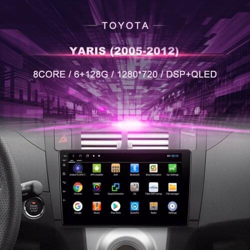 Android Car DVD For TOYOTA YARIS (2005-2012) Car Radio Multimedia Video Player Navigation GPS Android 10.0 Double DIn