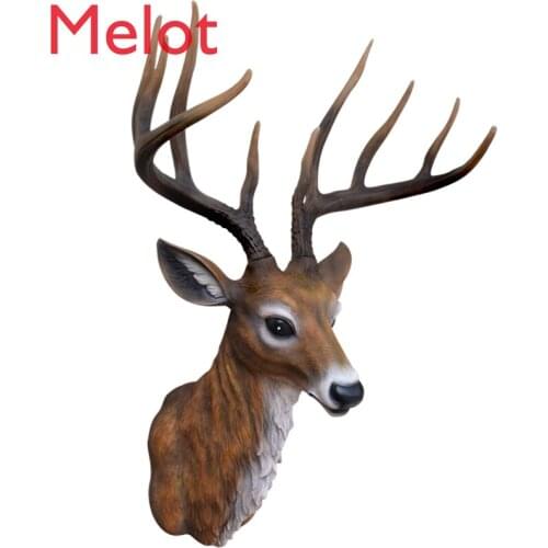 European-Style Retro Large Lucky Deer Head Wall Hanging Decoration Living Room Shop Wall Pendant