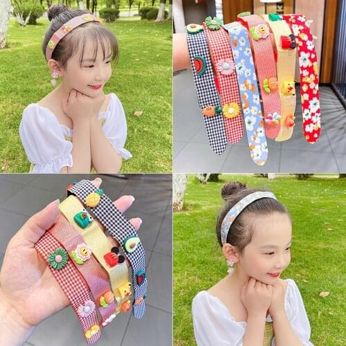 Children Cute Cartoon Flower Bangs Stick Velcro Hairbands Baby Girls Lovely Broken Hair Artifact Headbands Kids Hair Accessories