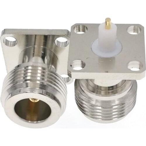 50pcs N-KFD-5 N Female Jack Panel Mount RF Coax Connector Flange Solder Nickelplated