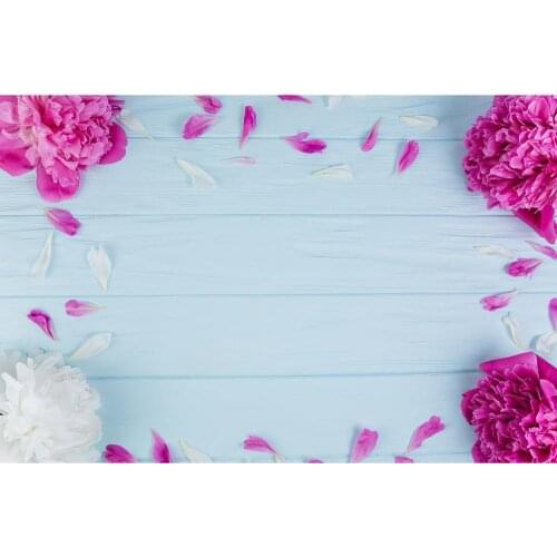 Wooden Board Flowers Petals Photography Background Custom Backdrop for Children Baby Portrait Pets Toy Photoshoot Photo Studio