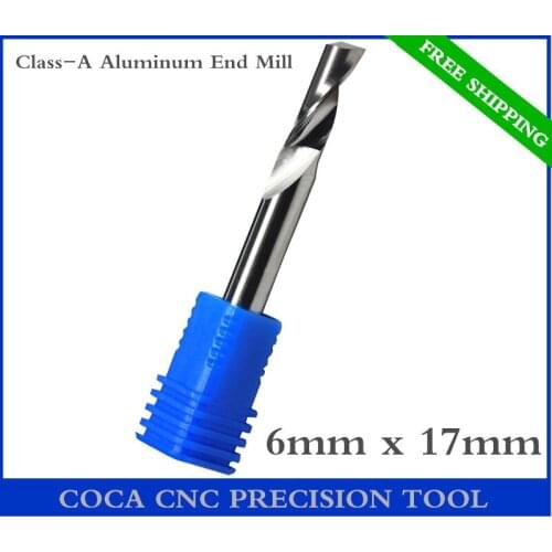 6mm*17mm,Freeshipping CNC router bit,Solid carbide end milling cutter,Aluminum End Mill,Tungsten steel end mill,PVC,Acrylic