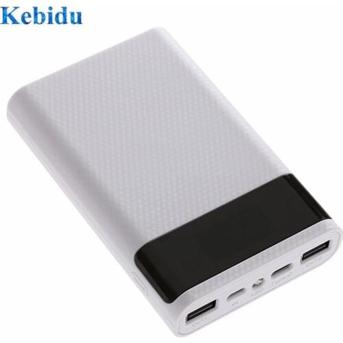 Kebidumei 4x18650 DIY Mobile Power Bank Type C USB Battery Storage Box 5V Dual USB Phone Charger Case DIY Shell For Smart Phones