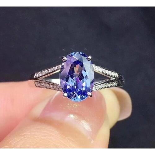 Y428 Tanzanite Ring Fine Jewelry Pure 18 K Gold Natural Tanzanite Gemstones 1.6ct Diamonds Female Anniversary Gift Fine Rings