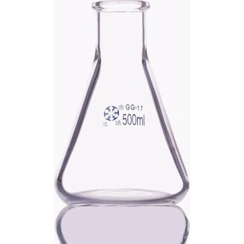 Conical flask with narrow neck,Capacity 500ml,Erlenmeyer flask with normal mouth