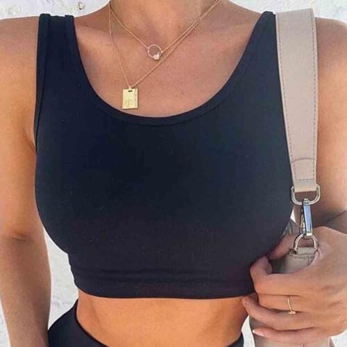 Sexy women summer crop tops sleeveless short cotton u collar knitted bar y2k crop top women кроп топ 5 color