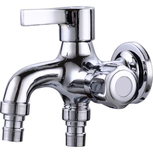 Brass Chrome-Plated Double Tap Single Cold Wall Faucet Mop Pool Washing Machine Tap G1/2