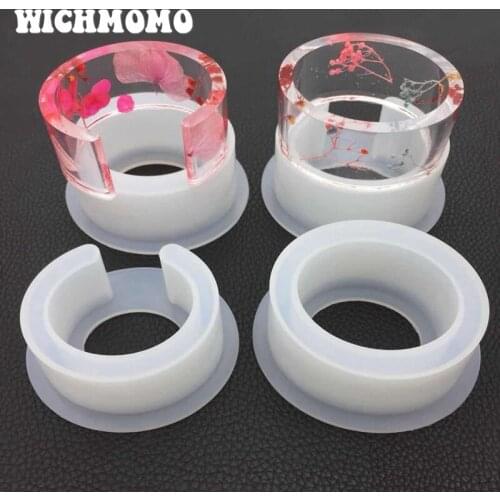 New 1PCS Button Craft DIY Transparent UV Round Oval Width Bracelet Resin Liquid Silicone Combination Molds for Making Jewelry