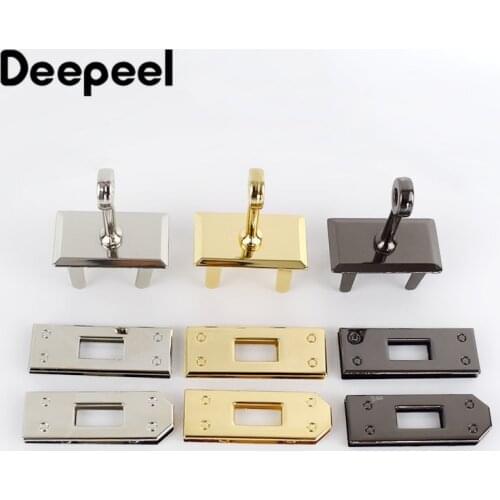 Deepeel 1/2Sets Metal Bag Locks Buckles Combination Clasp Lock DIY Luggage Handbag Leather Craft Latch Hardware Accessory BD453