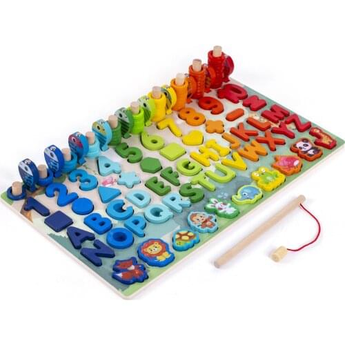 Digital Shape Puzzle Montessori Educational Toys Set Kids Early Learning Infant Numbers and Figures Matching Board