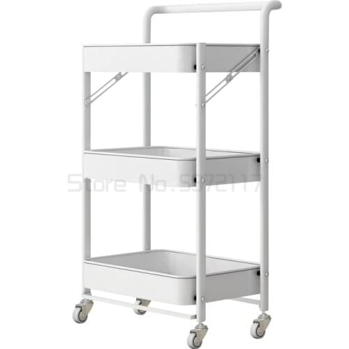 No installation of kitchen shelf floor multi-layer trolley household living room movable storage rack bedroom storage rack