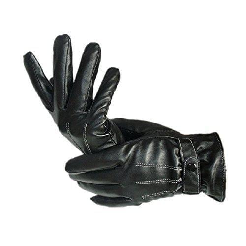 Lowpricenice Gloves Men PU Leather Anti-slip Outdoor Sports Ski Riding Bike Gloves Winter Super Driving Warm Gloves Cashmere