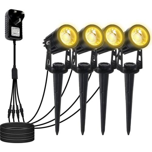 New COB garden lawn lamp 4 in 1 outdoor courtyard landscape spotlight floodlight AC85-265V lawn channel waterproof EU/US plug