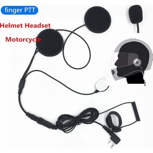 New 2PIN finger PTT walkie talkie Motorcycle Helmet Headset Earpiece for Two Way Radio Baofeng UV-5R UV-5RA E BF-888S GT-3 GT-3T
