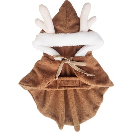 New Cloak Wapiti Fleece Xmas Style Pet dogs Vest Coat Popular Christmas Dog Coat New Dogs Clothing
