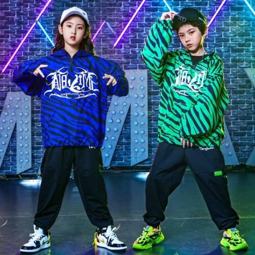 Fall Hip Hop Dance Clothes For Children Street Dance Wear Stage Costume Rave Dancer Outfits Kids Joggers Fashion Wears DL6995