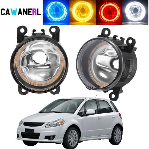 2 Pieces Angel Eye Fog Light Assembly For Suzuki SX4 (EY, GY) 2006-2014 Car Front Bumper Halo Ring DRL Fog Driving Lamp H11 12V