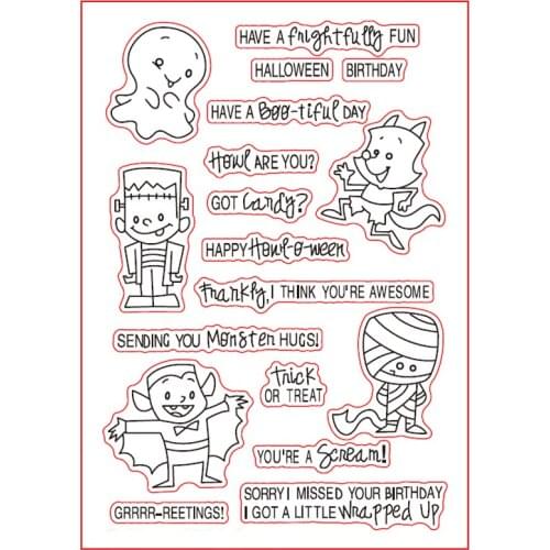 Ghost Mummy Zombie Demon Halloween Clear Stamps Seal for Scrapbooking Decorative Cards Paper Crafts Transparent Stamp New 2018