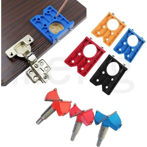 35mm Hinge Drilling Jig Concealed Guide Hinge Hole Drilling Guide Locator Woodworking Hole Opener Door Cabinet Accessories Tool