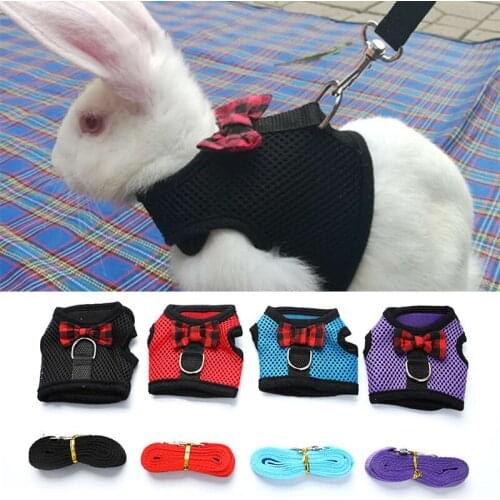 Pet Mesh Soft Harness With Leash for Hamster Rabbit Bunny Small animal Belt