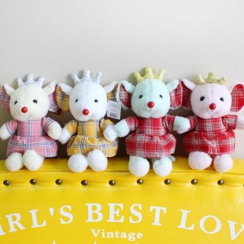 Cute 30cm plush mouse Wearing a plaid skirt stuffed sott good quality Pillow Soothing doll Home decoration christmase gift kid